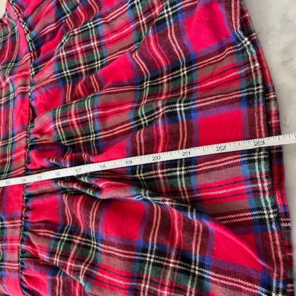HALEY AND THE HOUND Red Plaid Flannel Peplum Ruffle Top with Gold Back Buttons M - Picture 15 of 15